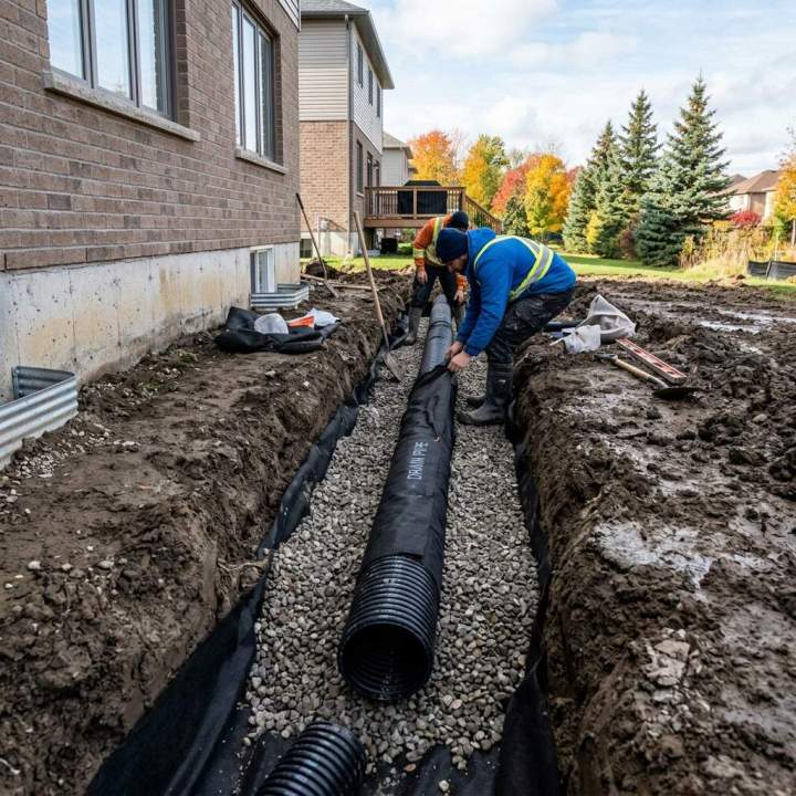 Drainage de terrain Protection durable contre l'humidité grâce au drainage.